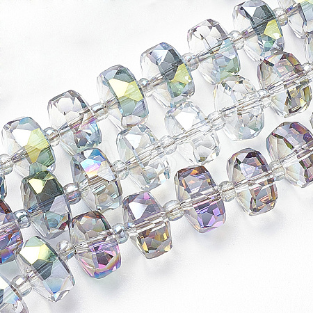 Electroplat Glass Beads Strands X-EGLA-Q092-8mm-D01-1