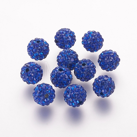 Polymer Clay Rhinestone Beads X-RB-K050-8mm-C19-1