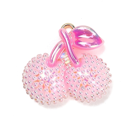 AB Color Alloy & Resin Beaded Pendants RE-CBA4A70-02B-1