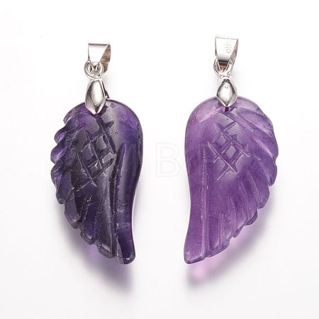 Natural Amethyst Pendants X-G-E339-02E-1