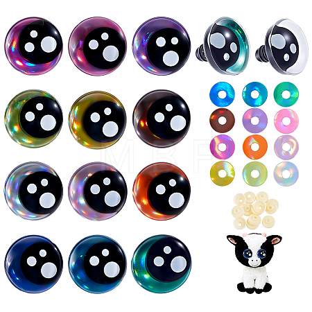 24Bags 12 Colors Resin Craft Safety Eyes DOLL-PH0001-66-1