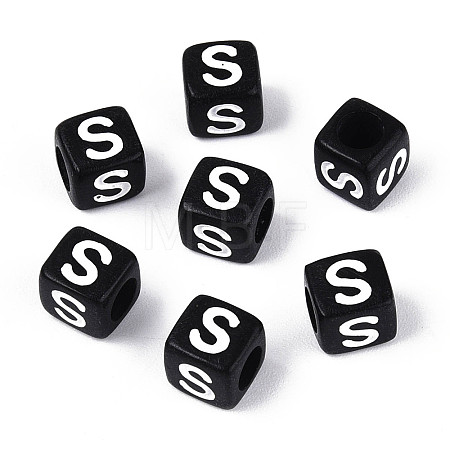 Initial Acrylic Horizontal Hole Beads OACR-ZX006-35S-1