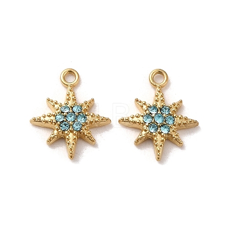 304 Stainless Steel Rhinestone Charms STAS-L022-304G-04-1
