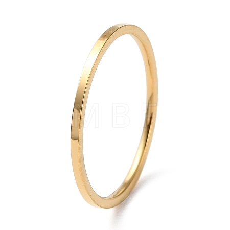 Ion Plating(IP) 304 Stainless Steel Simple Plain Band Finger Ring for Women Men High Polished RJEW-F152-05G-1