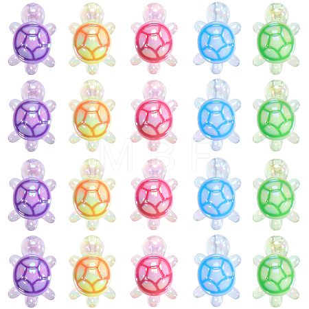 30Pcs UV Plating Transparent Acrylic Beads TACR-SC0002-77-1