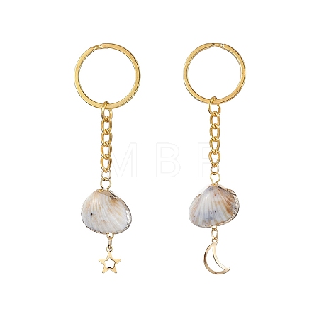 Shell Shape Acrylic Pendant Keychain KEYC-JKC00488-1