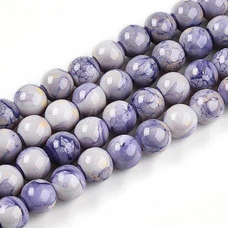 Baking Paint Glass Beads Strands X-DGLA-N003-10mm-C08-1