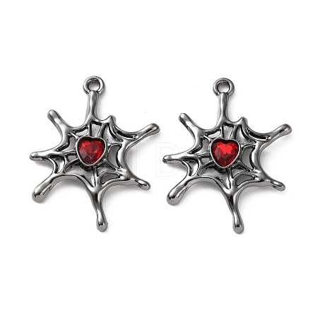 Alloy & Ruby Rhinestone Pendants FIND-G118-07B-01-1