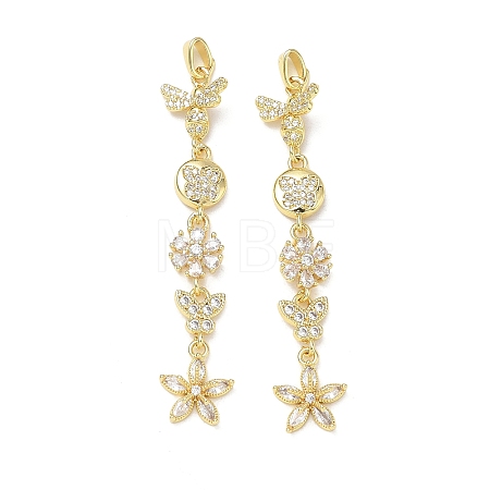 Brass Micro Pave Clear Cubic Zirconia Big Pendants CU-E004-02G-1