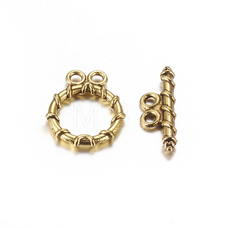 Tibetan Style Alloy Toggle Clasps LS-GLF10797Y-1