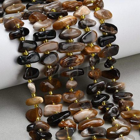 Natural Black African Opal  Beads Strands G-Z124-B01-01-1