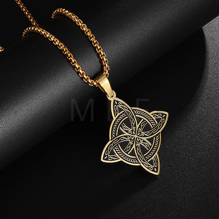 Viking Triskelion Knot 201 Stainless Steel Pendant Necklaces for Men FS-WG900AF-02-1