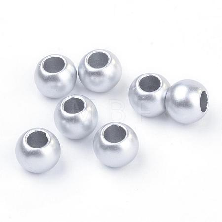 Spray Painted Acrylic European Beads ACRP-S667-11-1