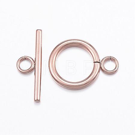 Ion Plating(IP) 304 Stainless Steel Toggle Clasps STAS-E127-01RG-1