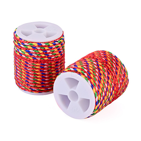 2 Rolls Multi-Color Decorative Nylon Twisted Cord NWIR-TADJ0001-04C-1