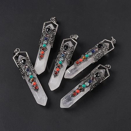 Natural Quartz Crystal Big Pointed Pendants G-H281-02D-1