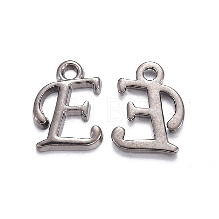 Gunmetal Plated Alloy Letter Pendants PALLOY-J718-01B-E-1