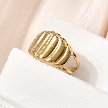 304 Stainless Steel Cuff Open Rings STAS-H259-05G-1