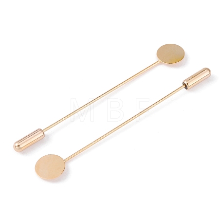 Brass Lapel Pin Base Settings KK-WH0045-025A-KCG-1