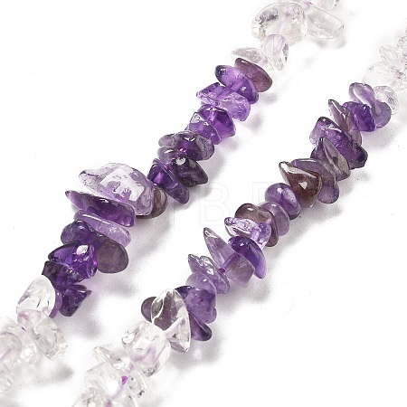 Natural Quartz Crystal & Amethyst Beads Strands G-L610-A27-01-1