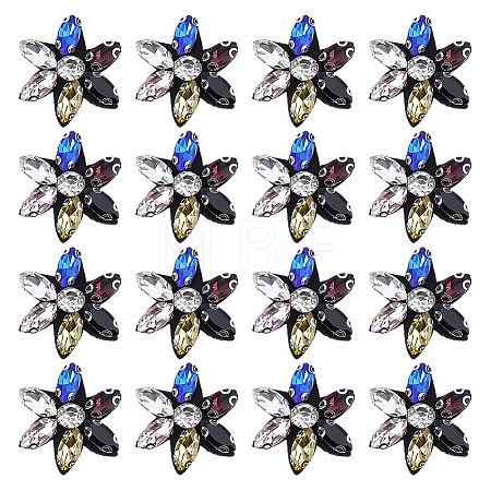 16Pcs Glass Sew On Patches PATC-FG0003-86C-1