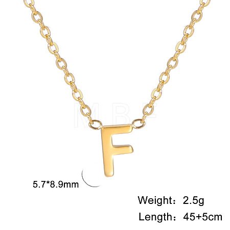 201 Stainless Steel Initial Pendant Necklaces FS-WG78A3B-06-1