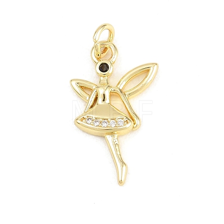 Brass Micro Pave Cubic Zirconia Pendants KK-F938-38G-01-1