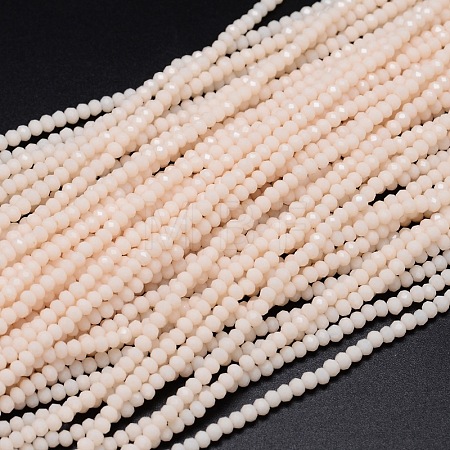 Faceted Rondelle Glass Beads Strands X-GLAA-M028-2mm-B02-1