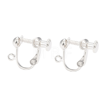 Brass Screw On Clip-on Earring Findings KK-L164-01S-1
