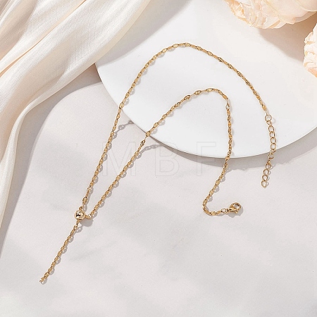 2MM Adjustable 304 Stainless Steel Textured Dapped Chain Lariat Necklaces NJEW-JN05858-1