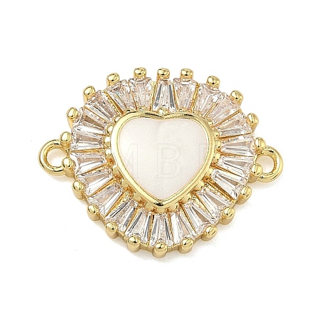 Brass Pave Clear Cubic Zirconia Connector Charms KK-A293-12G-04-1