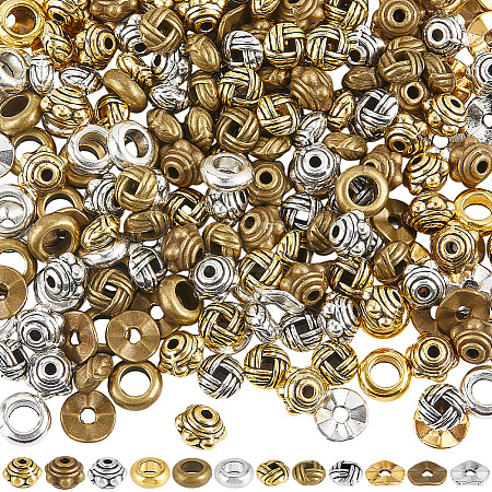 240Pcs 12 Styles Tibetan Style Alloy Spacer Beads TIBE-SC0002-59C-1