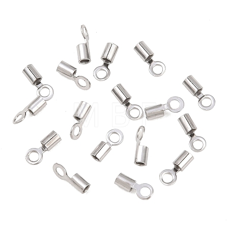 304 Stainless Steel Fold Over Crimp Cord Ends STAS-P434-05C-P-1