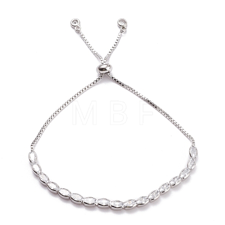 Cubic Zirconia Oval Tennis Bracelet for Men Women Gift BJEW-F417-05P-RS-1