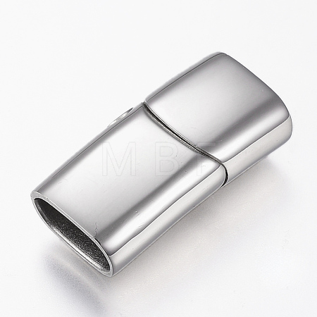 Tarnish Resistant 304 Stainless Steel Magnetic Clasps with Glue-in Ends STAS-G157-14P-14x8mm-1