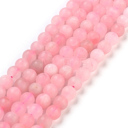 Frosted Natural Rose Quartz Bead Strands X-G-J120-30-6mm-1