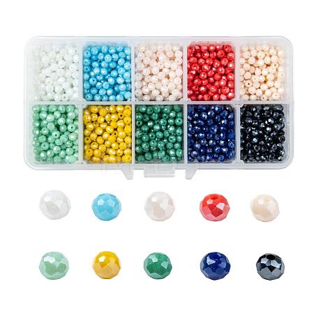 Electroplate Glass Beads Strands EGLA-JP0002-01F-4mm-1