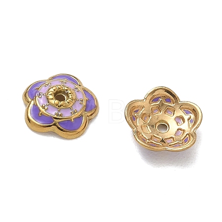 304 Stainless Steel Enamel Bead Caps SA-CBAD60D-09G-03-1