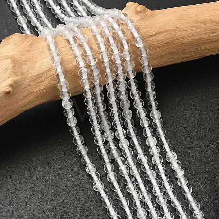 Natural Quartz Crystal Round Beads Strands X-G-J303-01-4mm-1