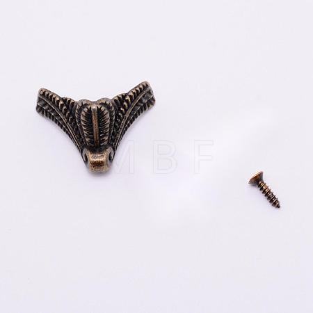 Zinc Alloy Box Corner Protectors PALLOY-WH0070-92AB-1