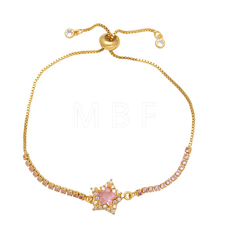 Adjustable Brass Box Chain Slider Bracelets WGB5F0D-04-1