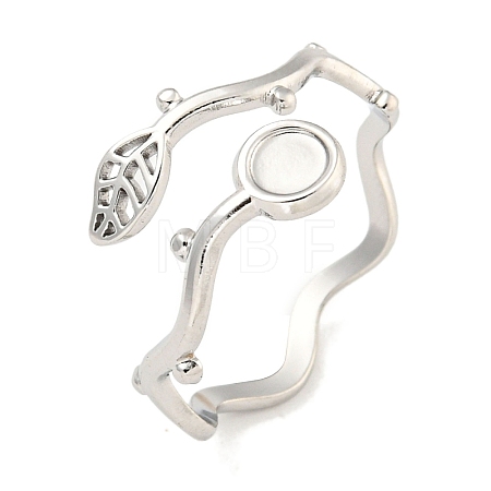 Non-Tarnish 304 Stainless Steel Cuff Finger Ring Components X-STAS-P365-28P-1