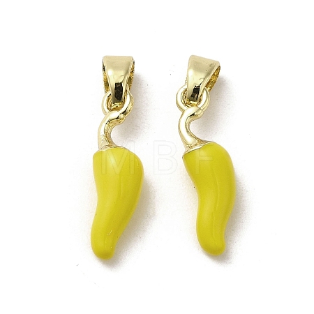 Brass Enamel Pendants KK-E092-31G-01-1