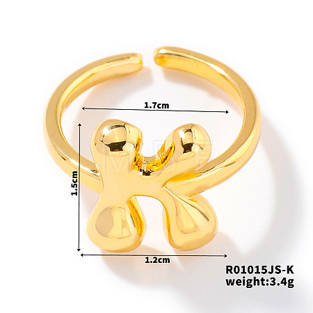 Fashionable Letter Brass Open Cuff for Women UR6840-11-1