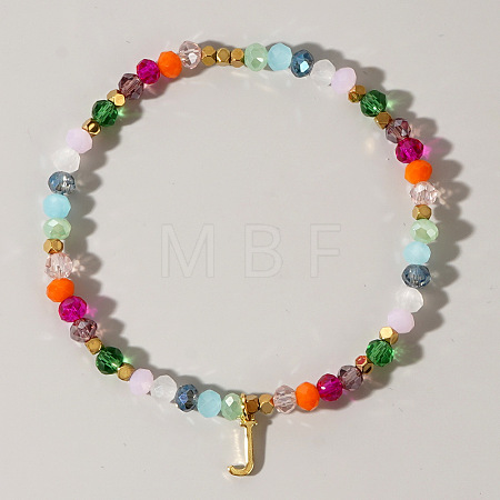 Brass Initial Charm Bracelets KC4213-10-1