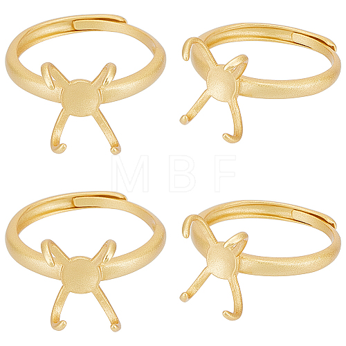 4Pcs Adjustable Brass Ring Components FIND-BBC0002-51B-1