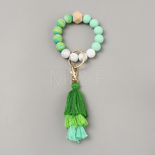 Silicone Round Beaded Keychain Wristlet KEYC-SZC0005-01C-1