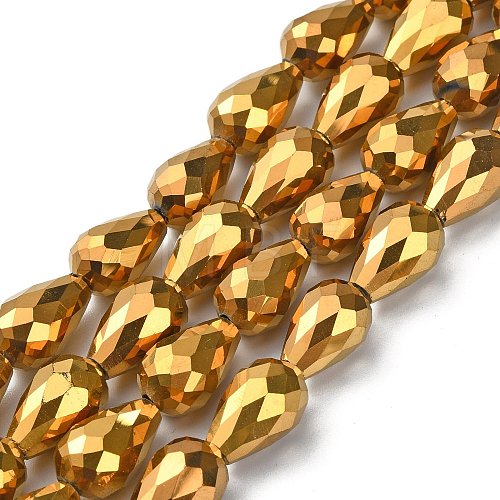 Electroplate Glass Beads Strands X-EGLA-D017-15x10mm-3-1