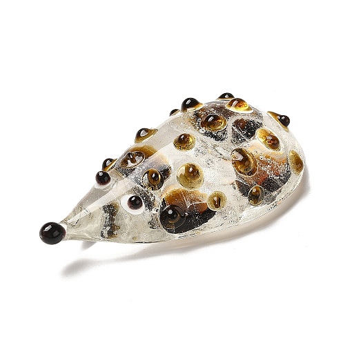 3D Hedgehog Handmade Lampwork Ornaments Figurine DJEW-C013-02-1