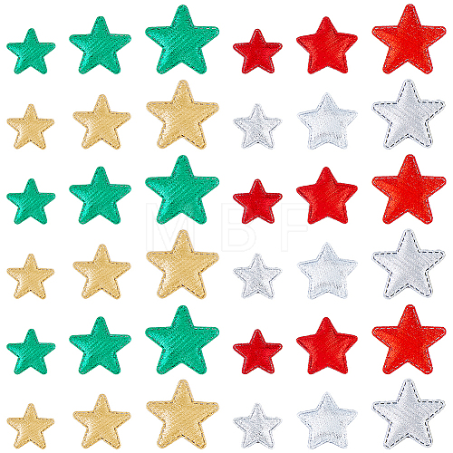120Pcs 12 Style Christmas Star Non-woven Fabric Ornament Accessories DIY-FH0005-71-1
